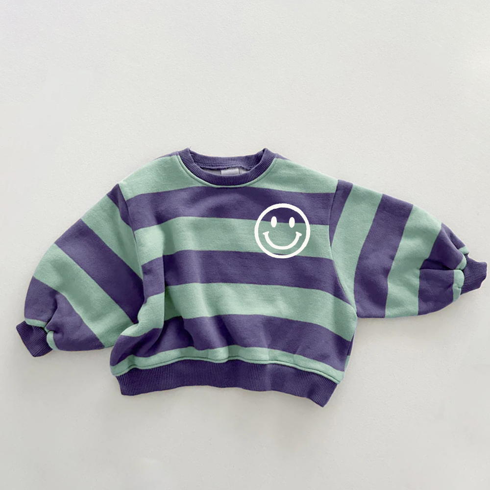 Baby & Kids Smiley Logo Stripe Sweatshirt
