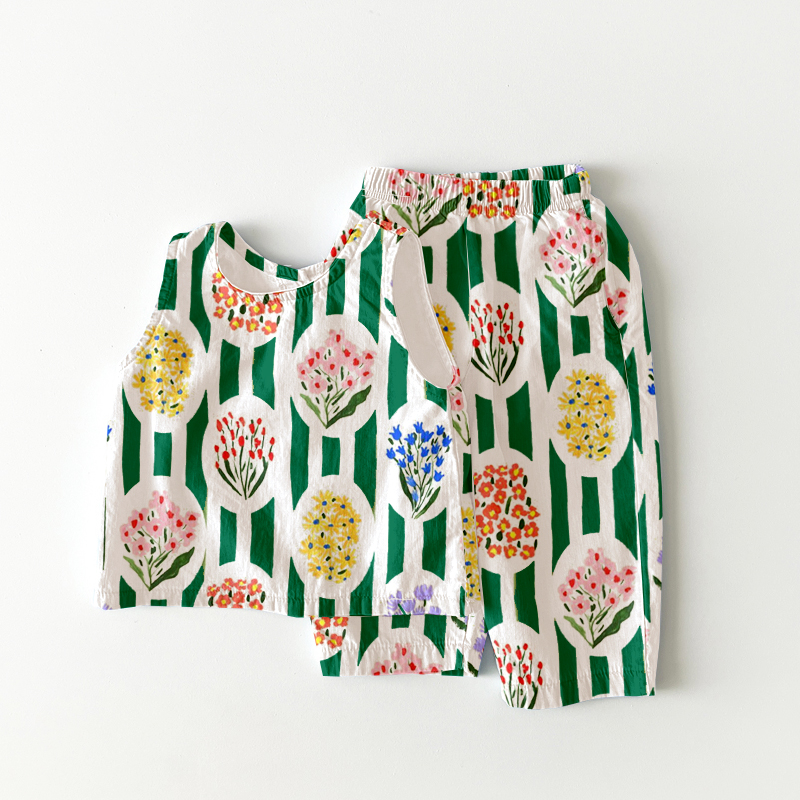 Baby Toddler Flowers Stripe 2 Piece