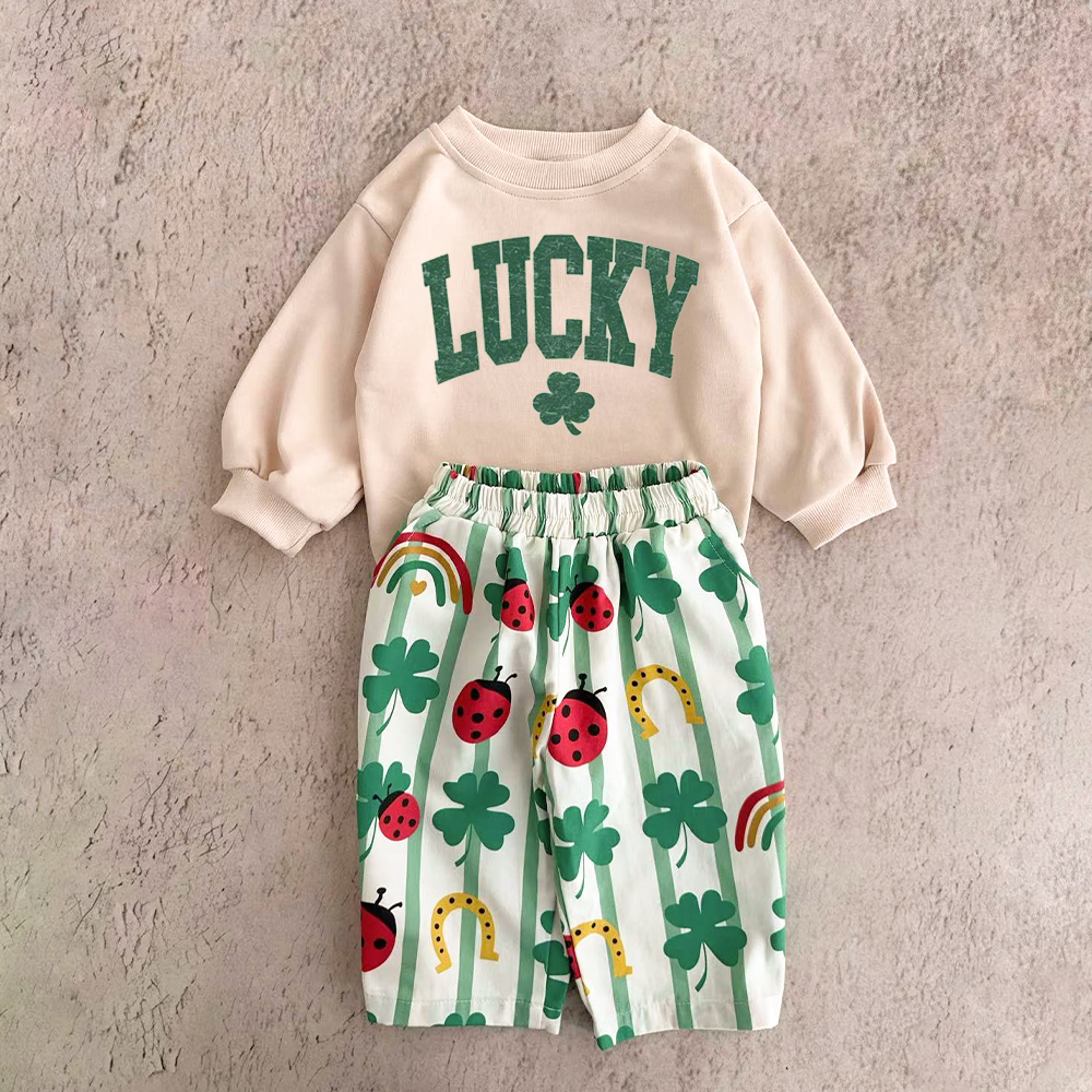 LUCKY Baby & Toddler 4 Leaf Clover 2-Piece Set