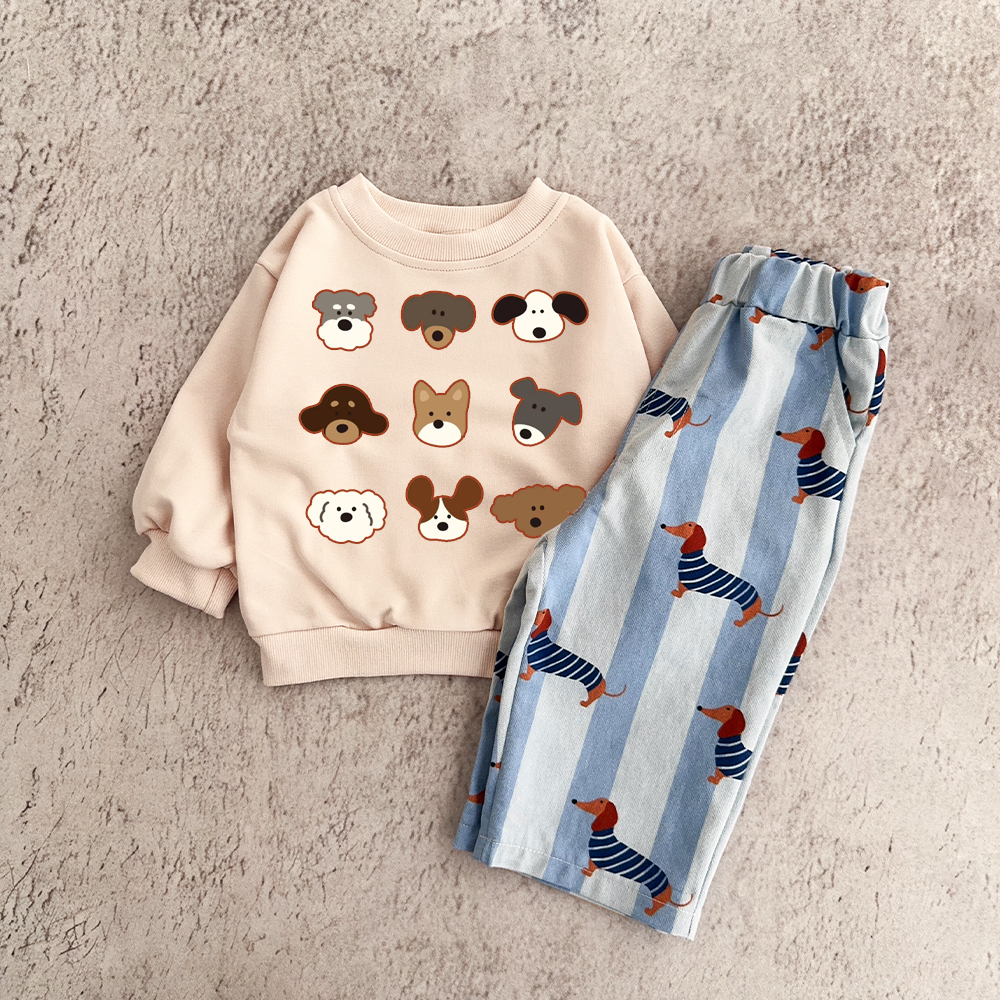 Baby & Toddler Dogs Jeans 2-Piece Set