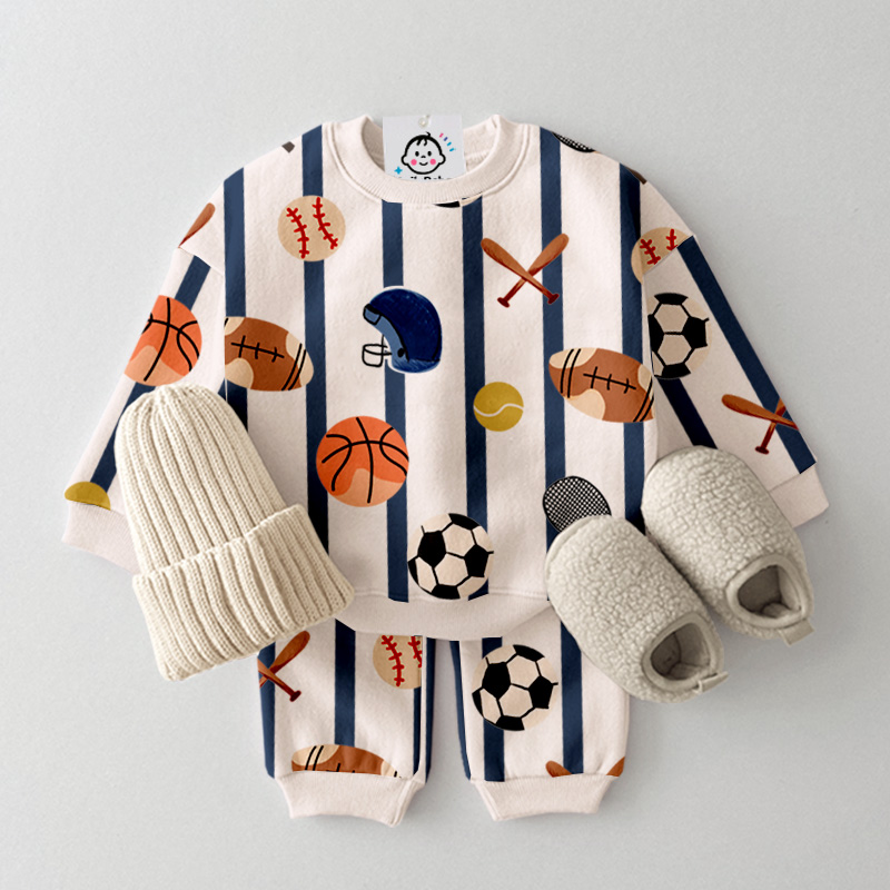 Baby Toddler Sporty Stripe Pattern 2-Piece Set
