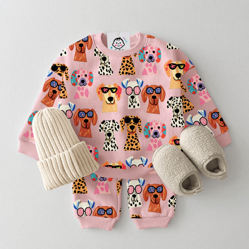 Baby Toddler Dogs Pattern 2-Piece Set