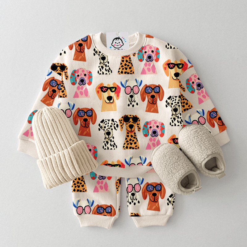 Baby Toddler Dogs Pattern 2-Piece Set