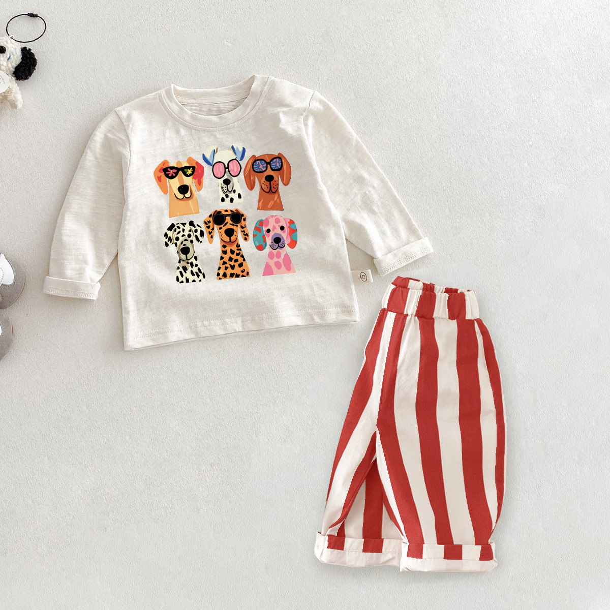 Baby Toddler 2-Piece Dog Casual Pants Set