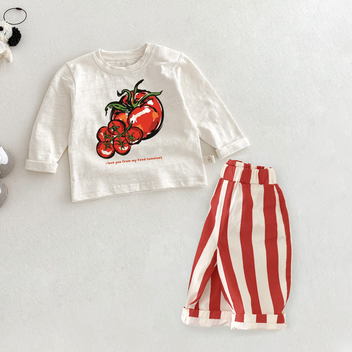 I LOVE YOU FROM MY HEAD TOMATOES Baby Toddler Pattern Casual Pants Set