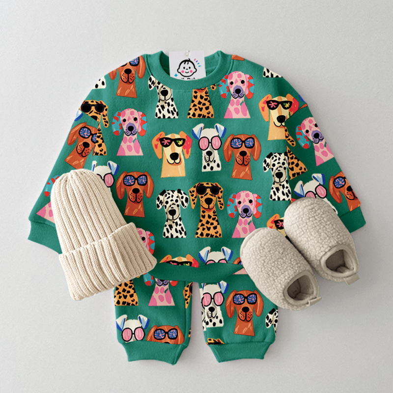 Baby Toddler Dogs Pattern 2-Piece Set