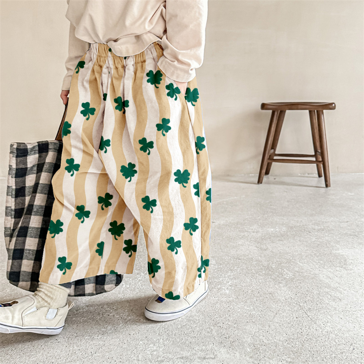 Baby & Kids 4-Leaf Clover Stripe Pattern Pants