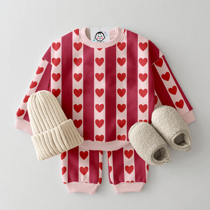 Baby Toddler Heart Stripe 2-Piece Set