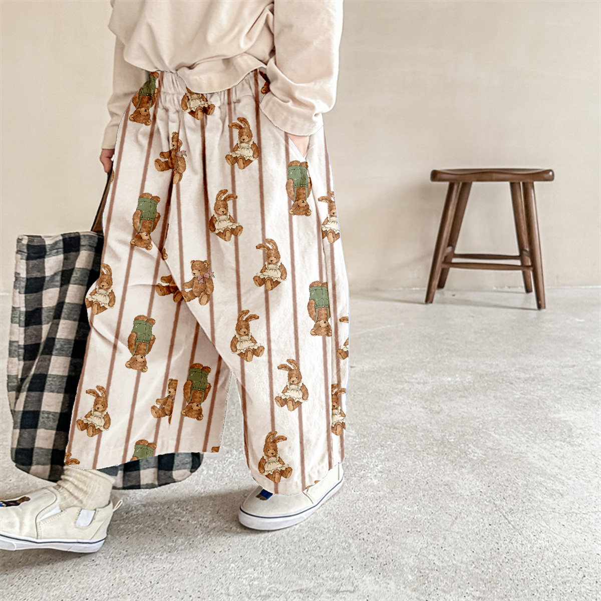 Baby & Kids Rabbit Bears Stripe Pattern Pants