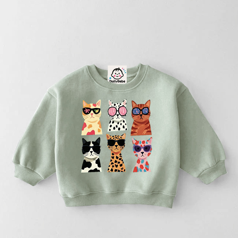 Baby & Kids Cat Pattern Sweatshirt