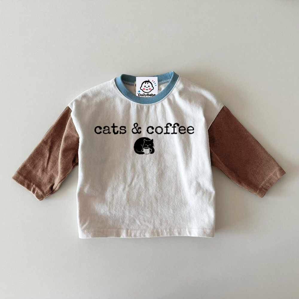 CATS & COFFEE Baby Toddler Pattern T-Shirt