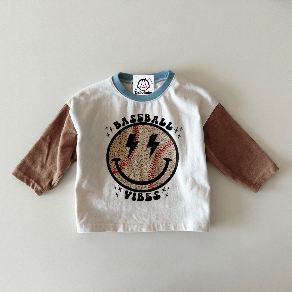 BASEBALL Baby Toddler Smiley Pattern T-Shirt