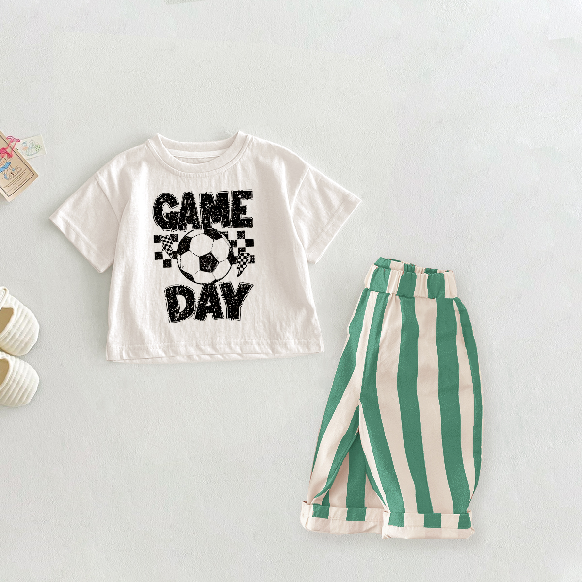 GAME DAY Baby & Kids Football Check 2 Piece Set