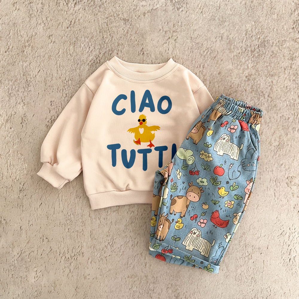 CIAO TUTTI Baby & Kids Duck Animal Pants 2-Piece Set