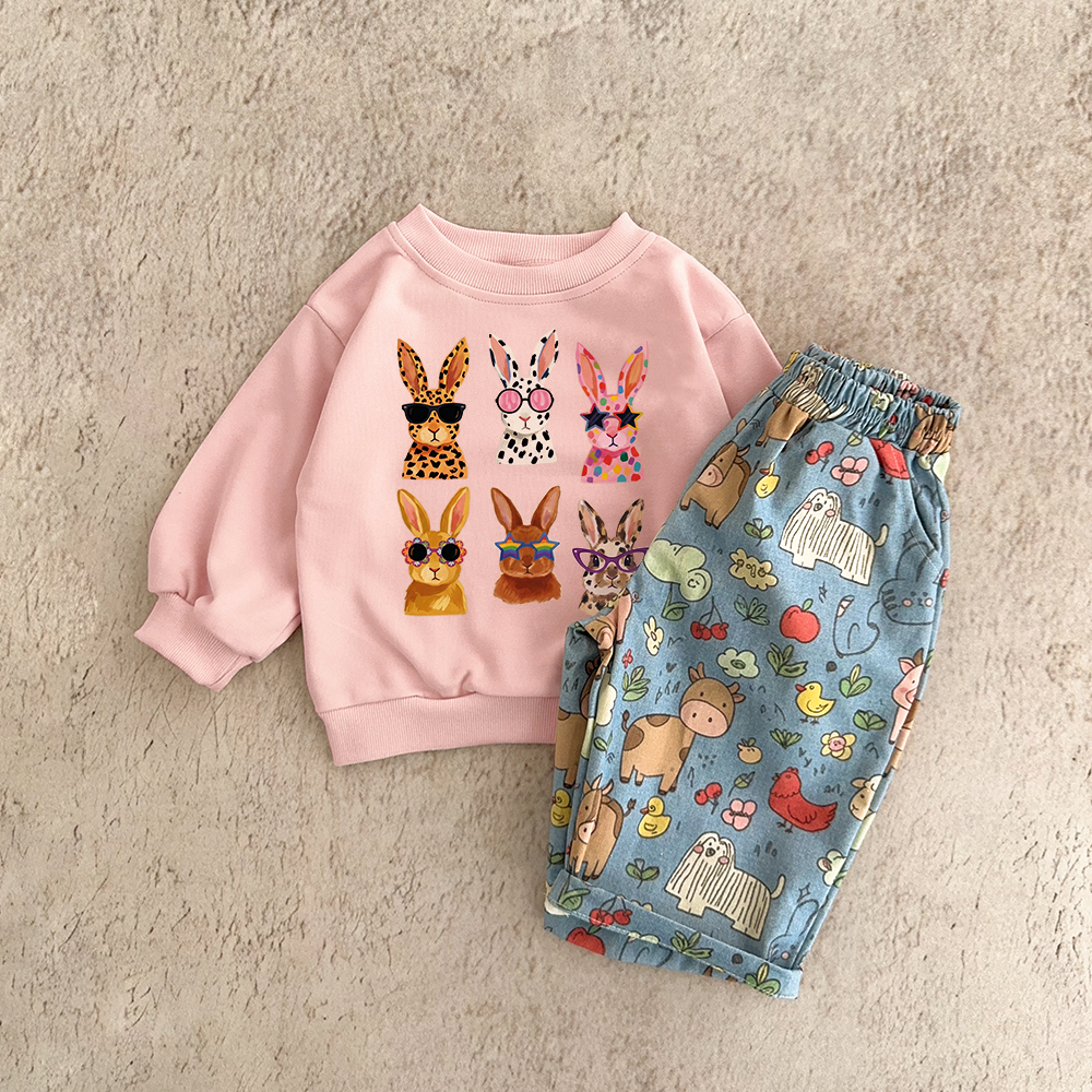 Baby & Kids Rabbits Animal Pants 2-Piece Set