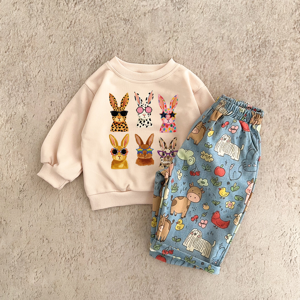 Baby & Kids Rabbits Animal Pants 2-Piece Set
