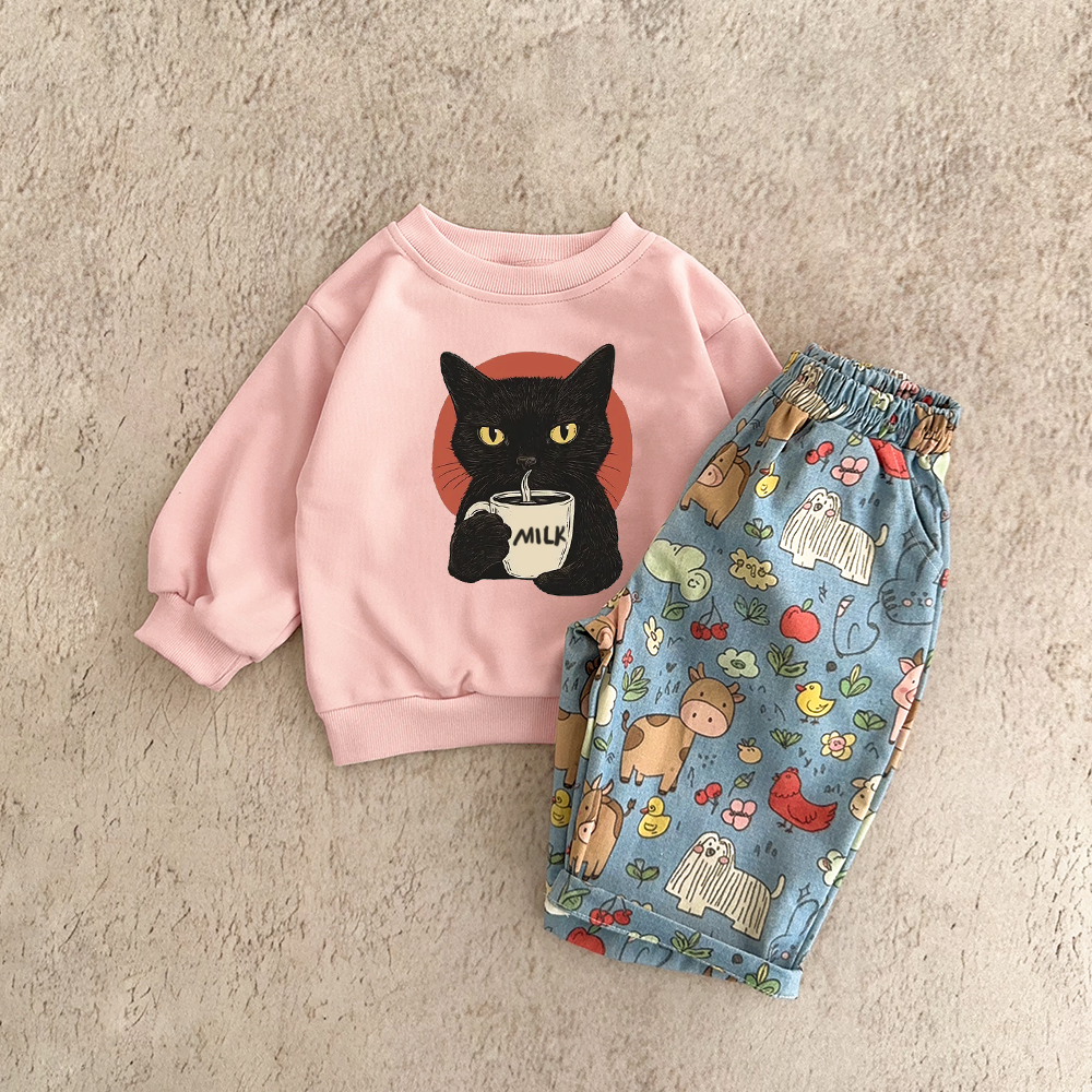 Baby & Kids Cat Animal Pattern 2-Piece Set