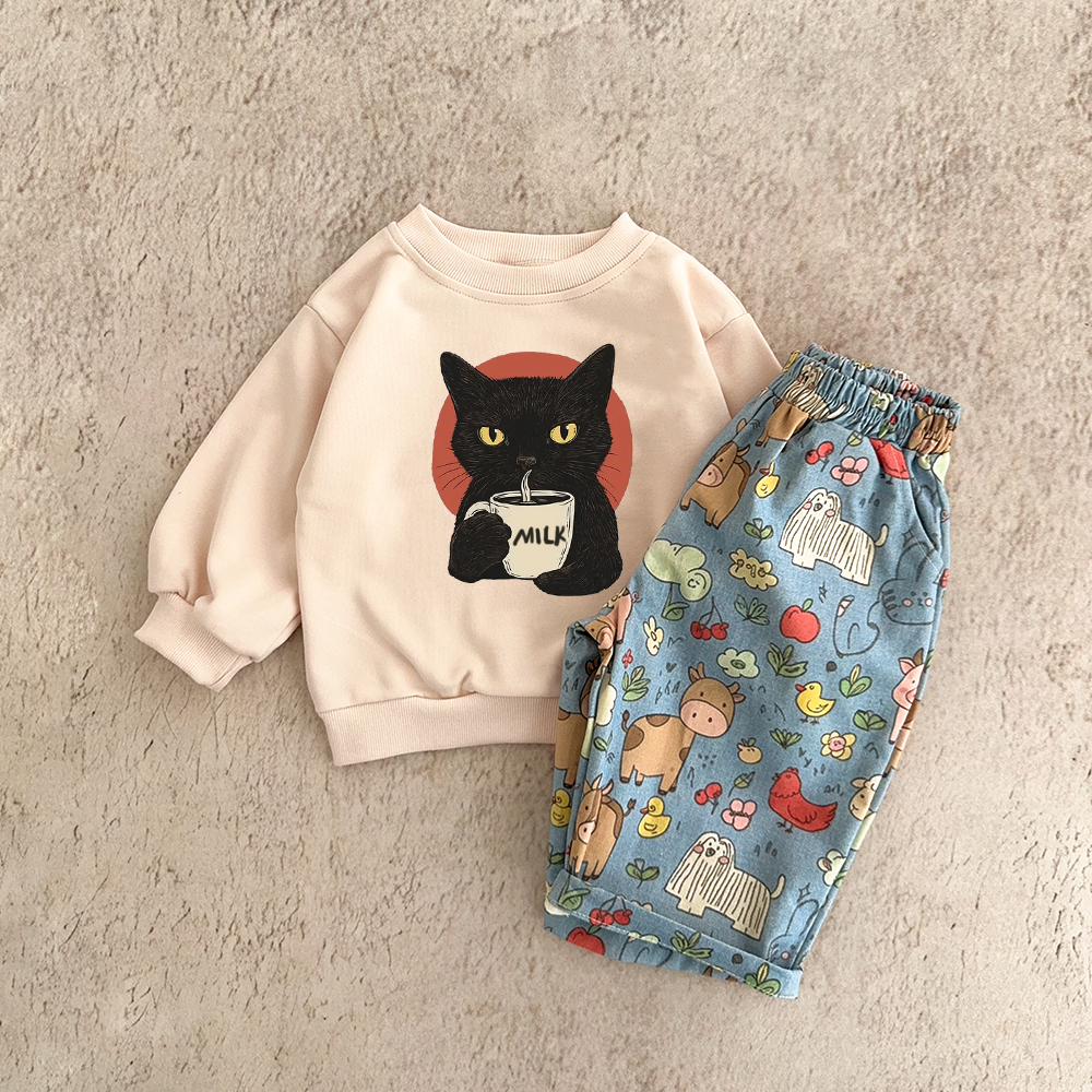 Baby & Kids Cat Animal Pattern 2-Piece Set