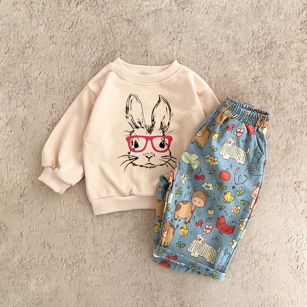 Baby & Kids Rabbits Animal Pants 2-Piece Set