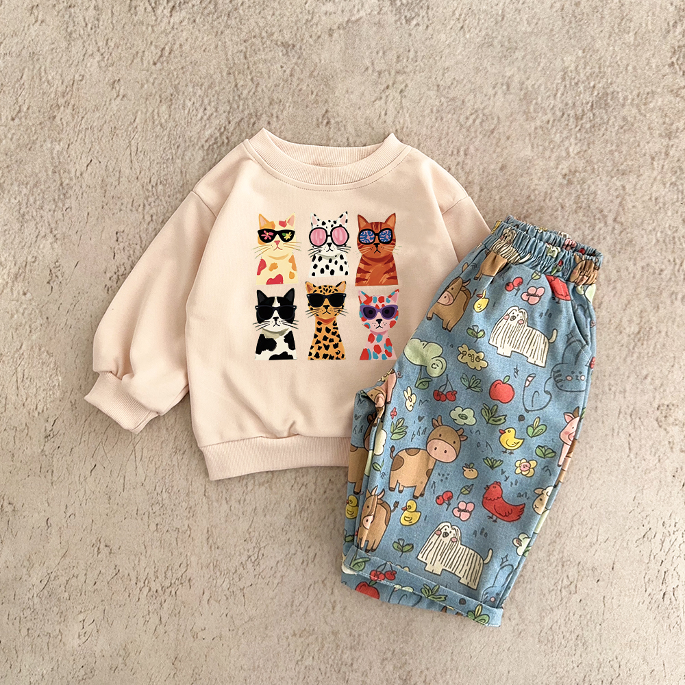 Baby & Kids Cats Animal Pants 2-Piece Set