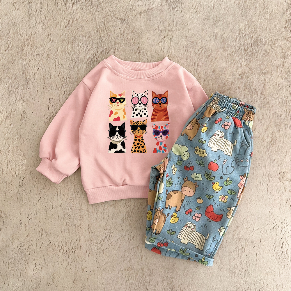 Baby & Kids Cats Animal Pants 2-Piece Set