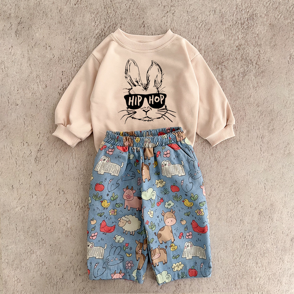 HIP HOP Baby & Kids Rabbits Animal Pants 2-Piece Set