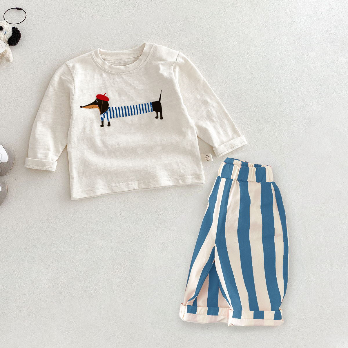 Baby Toddler Striped Dachshund 2 Piece Set