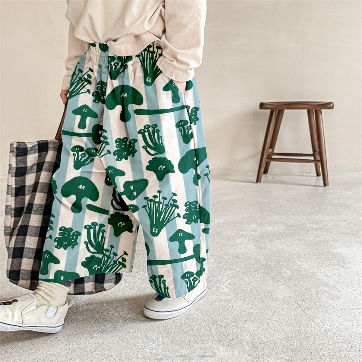 Baby & Kids Mushroom Stripe Print Pants