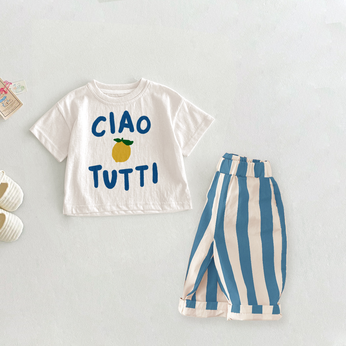 CIAO TUTTI Baby Toddler Lemon Pattern 2 Piece Set