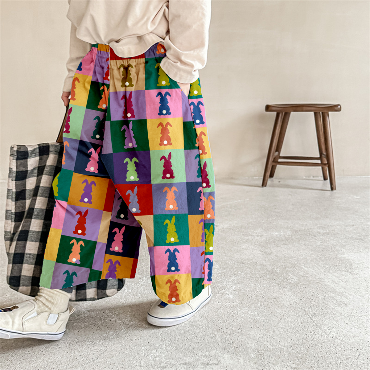 Baby & Kids Rabbit Plaid Print Pants