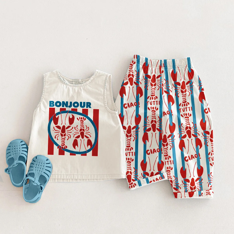 BONJOUR Baby Toddler Lobster Stripe 2 Piece