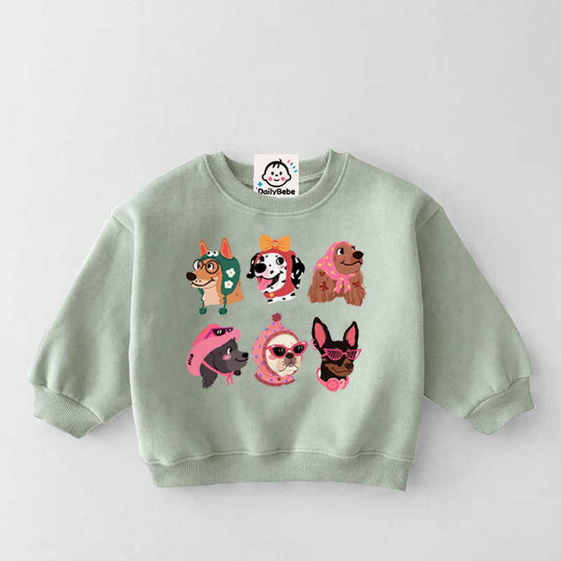 Baby & Kids Colorful Dog Pattern Sweatshirt