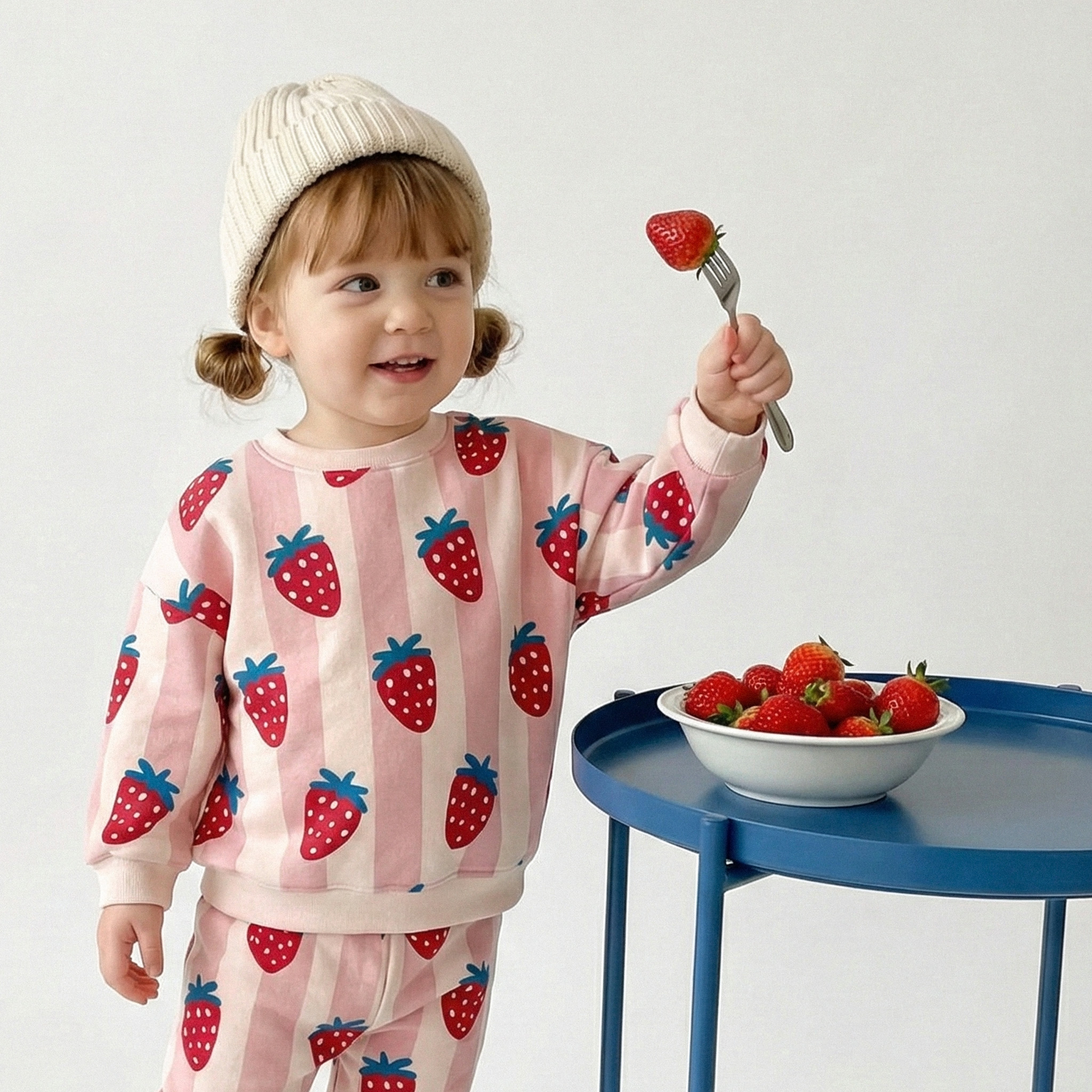 Baby Toddler Strawberry Stripe  2-Piece Set