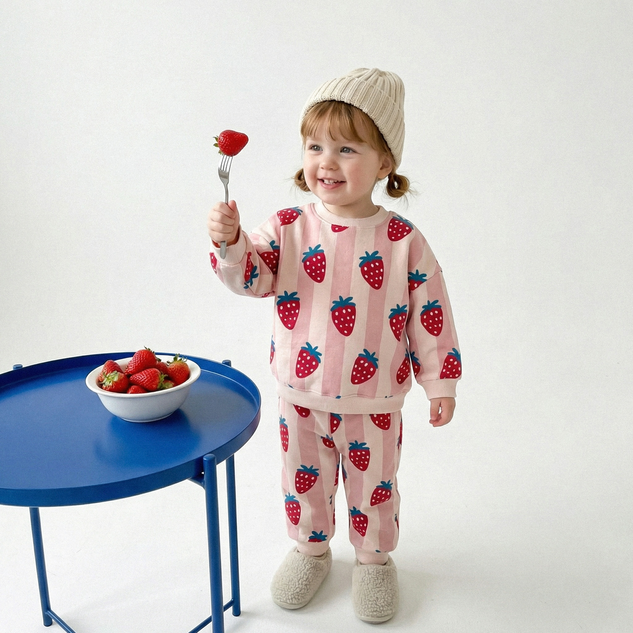 Baby Toddler Strawberry Stripe  2-Piece Set