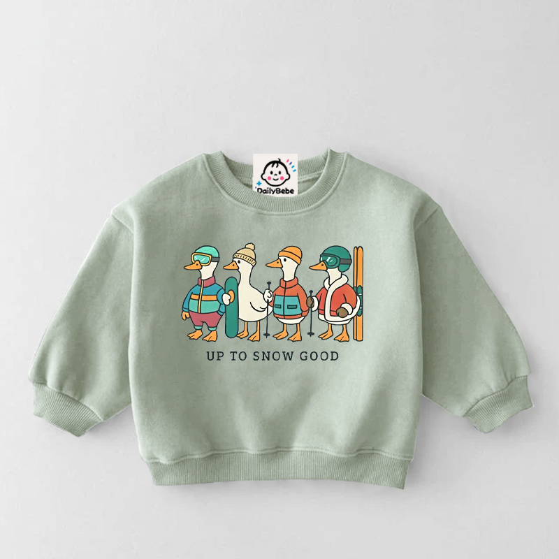 UP TO SNOW GOOD Baby & Kids Goose Pattern Sweatshirt