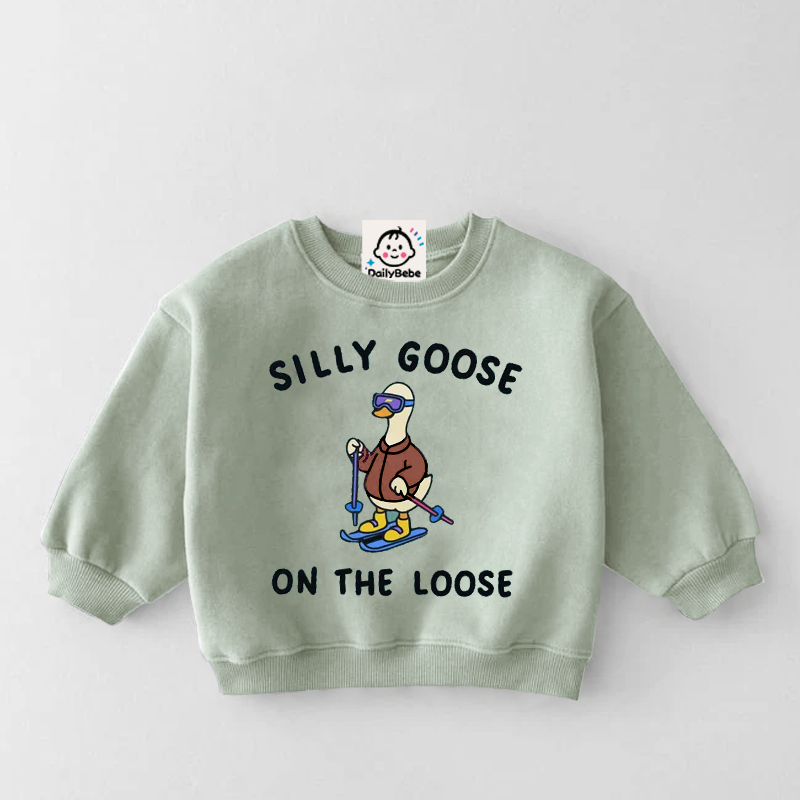 SILLY GOOSE ON THE LOOSE Baby & Kids ski Sweatshirt