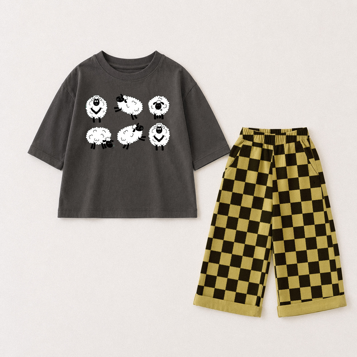 Baby & Kids Sheep Checkerboard 2 Piece Set