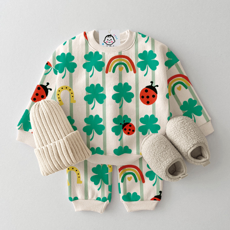 Baby Toddler Ladybug 4 Clover Pattern 2-Piece Set