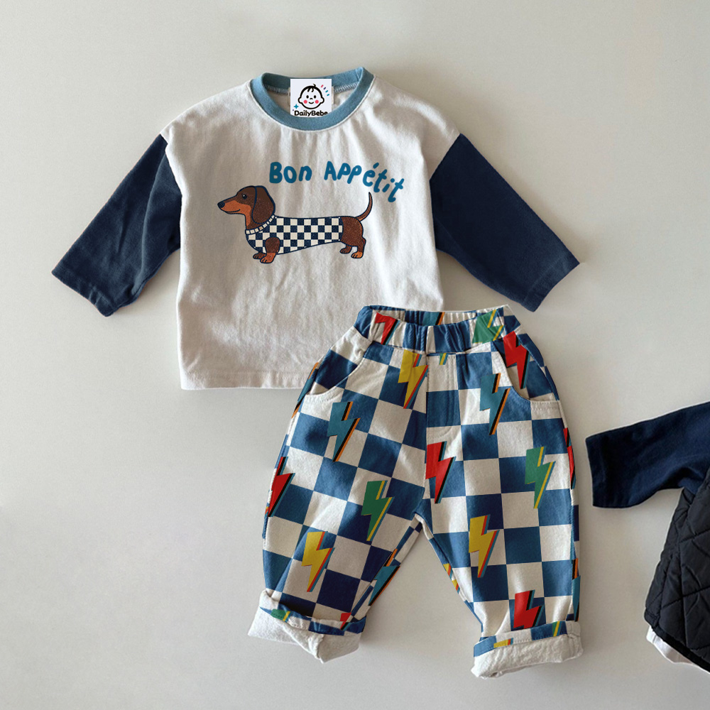 BON APPETITO Baby & Kids Dog Plaid 2-Piece Set