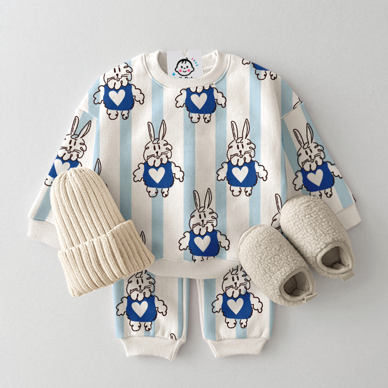 Baby Toddler Rabbit Heart Pattern 2-Piece Set