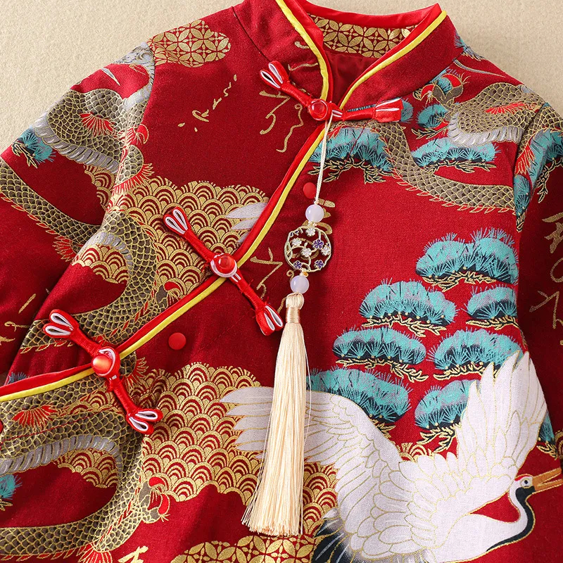 Baby Boy/Girl Crane Tree Cheongsam Romper