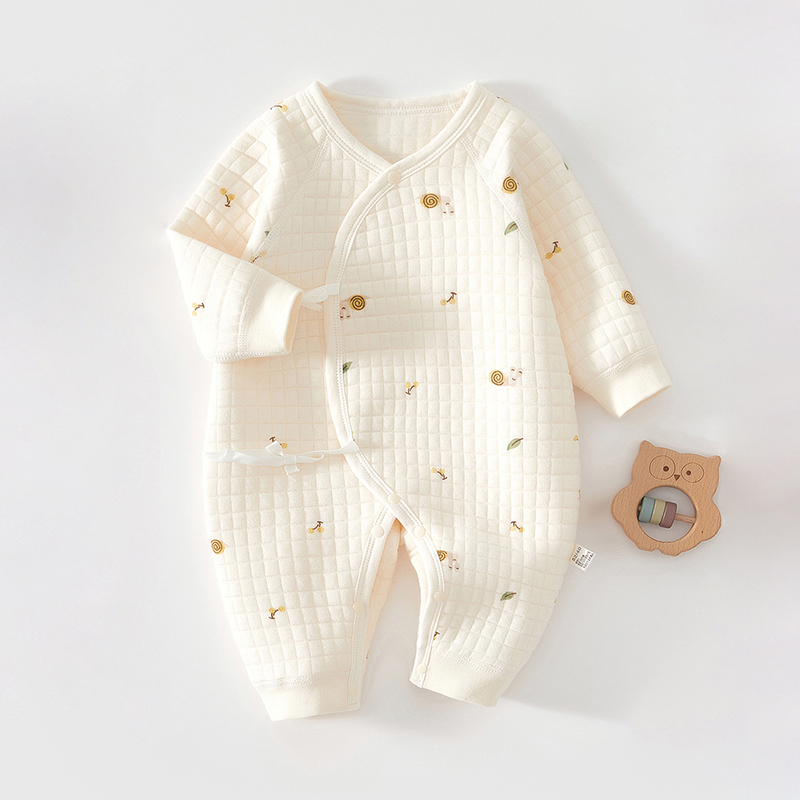 Baby Newborn Jungle Snail Quilted Romper