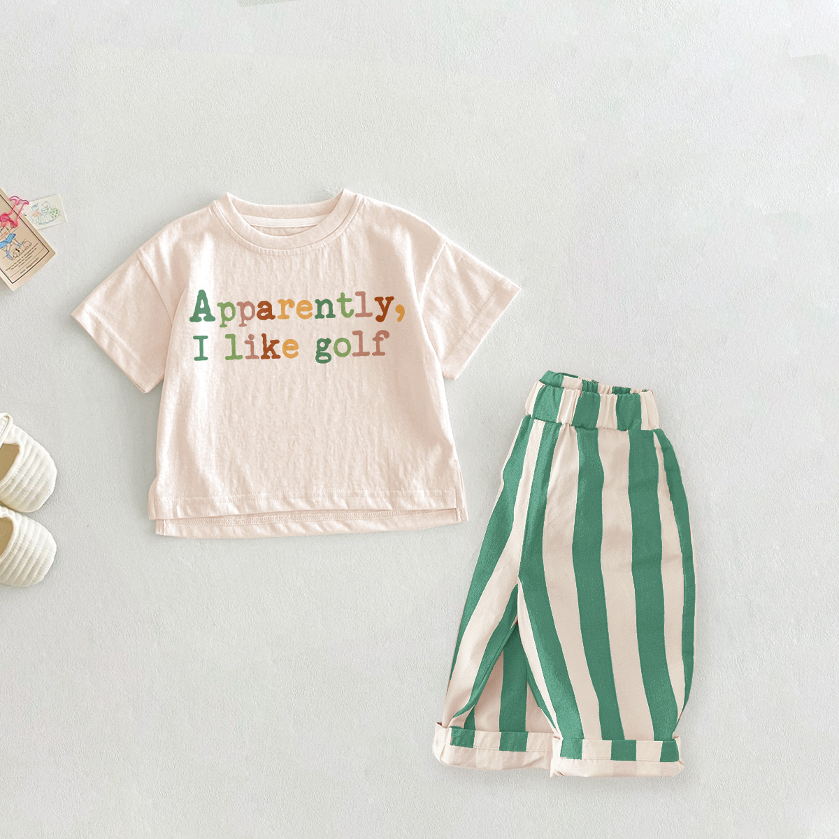 APPARENTLY I LIKE GOLF 2-Piece Slogan Casual Pants Set