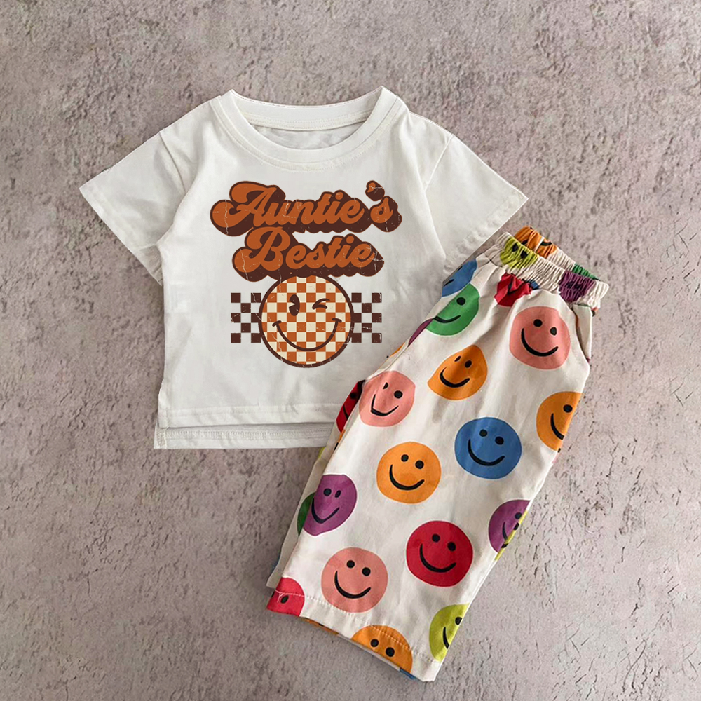 AUNTIE'S BESTIE Baby Toddler Smiley 2-Piece Set