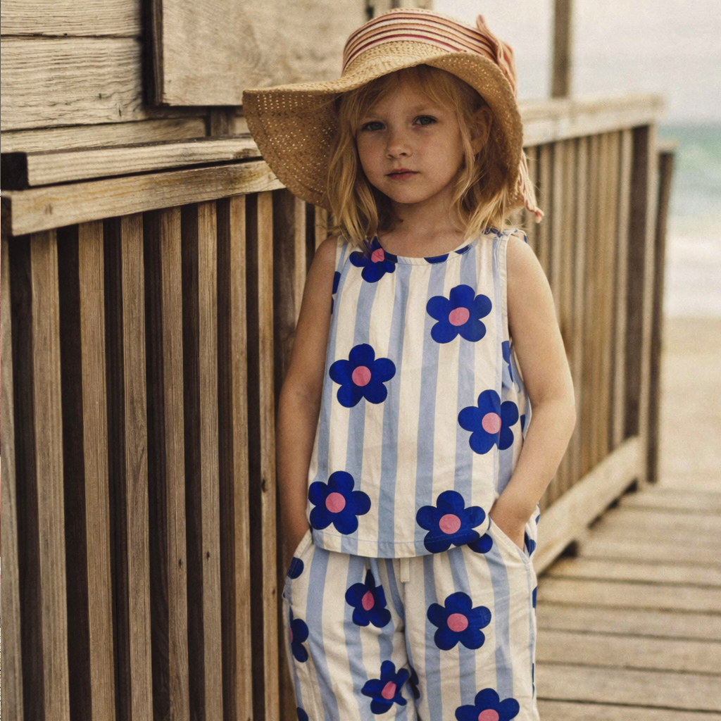 Baby & Kids Blue Florals Stripe 2 Piece Set