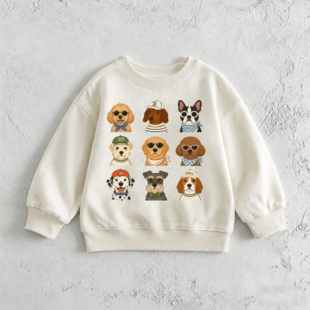 Baby & Kids Dogs Pattern White Sweatshirt
