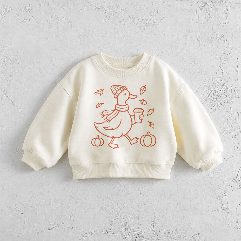 Baby & Kids Pumpkin Goose Maple Leaf Pattern Sweatshirt
