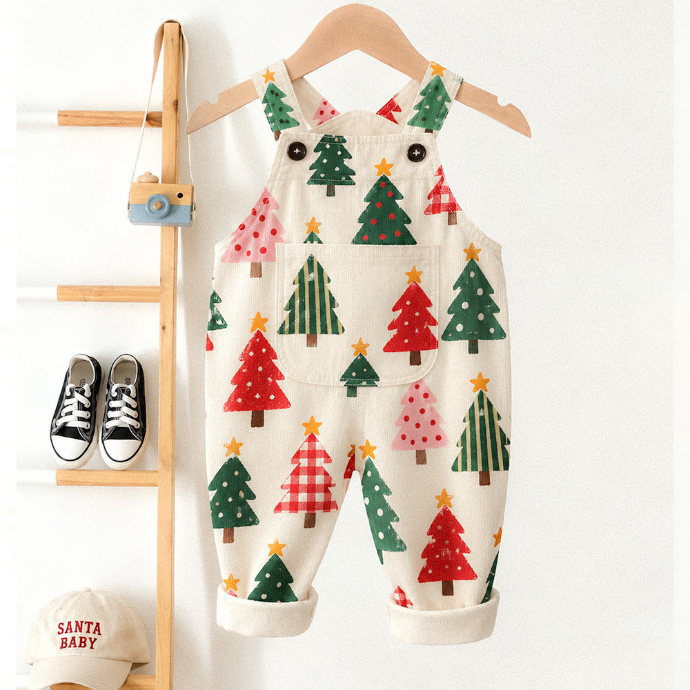 Baby Toddler Christmas Tree Overalls
