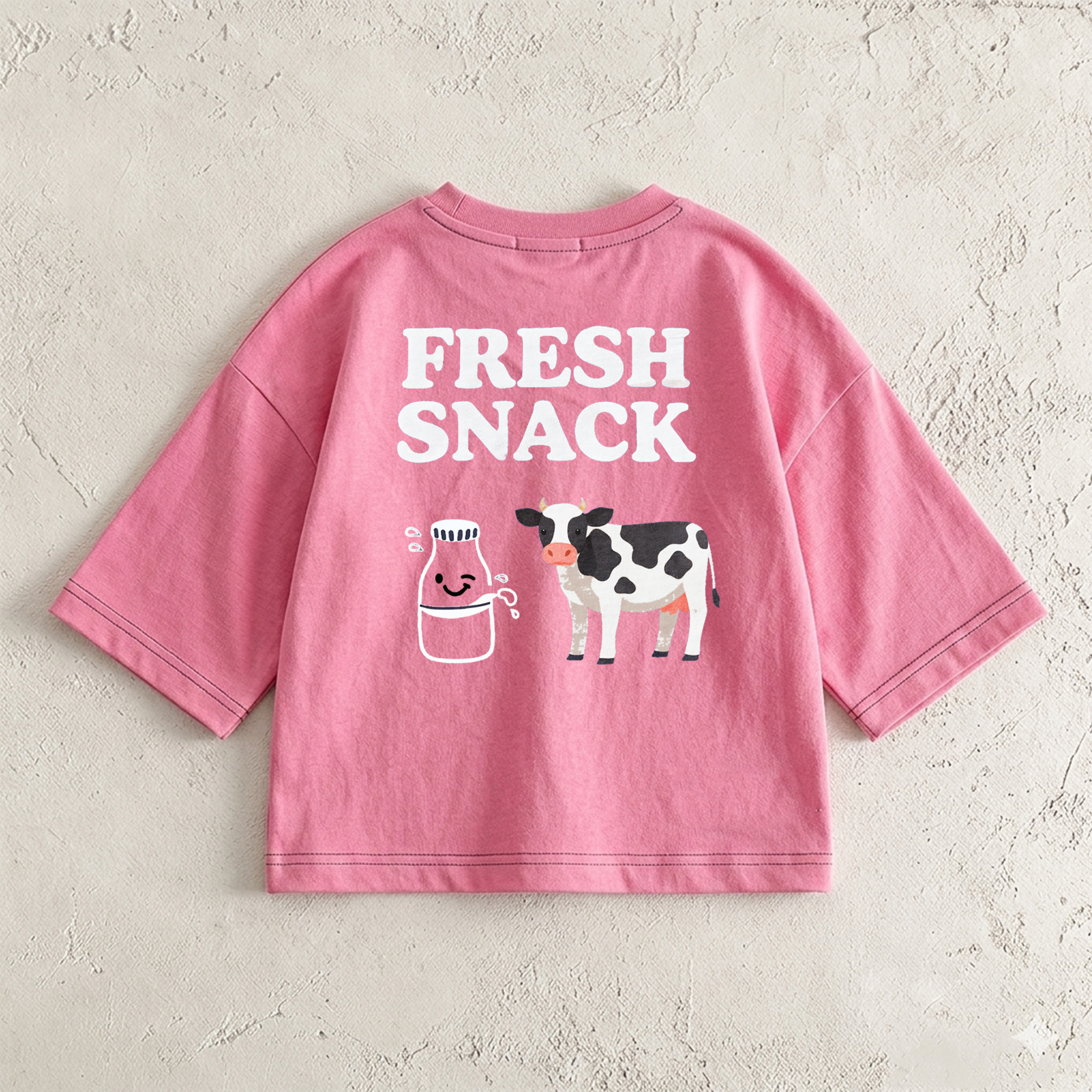FRESH SNACK Baby & Kids Dairy Cow Front & Back T-Shirt (6M-12Y)