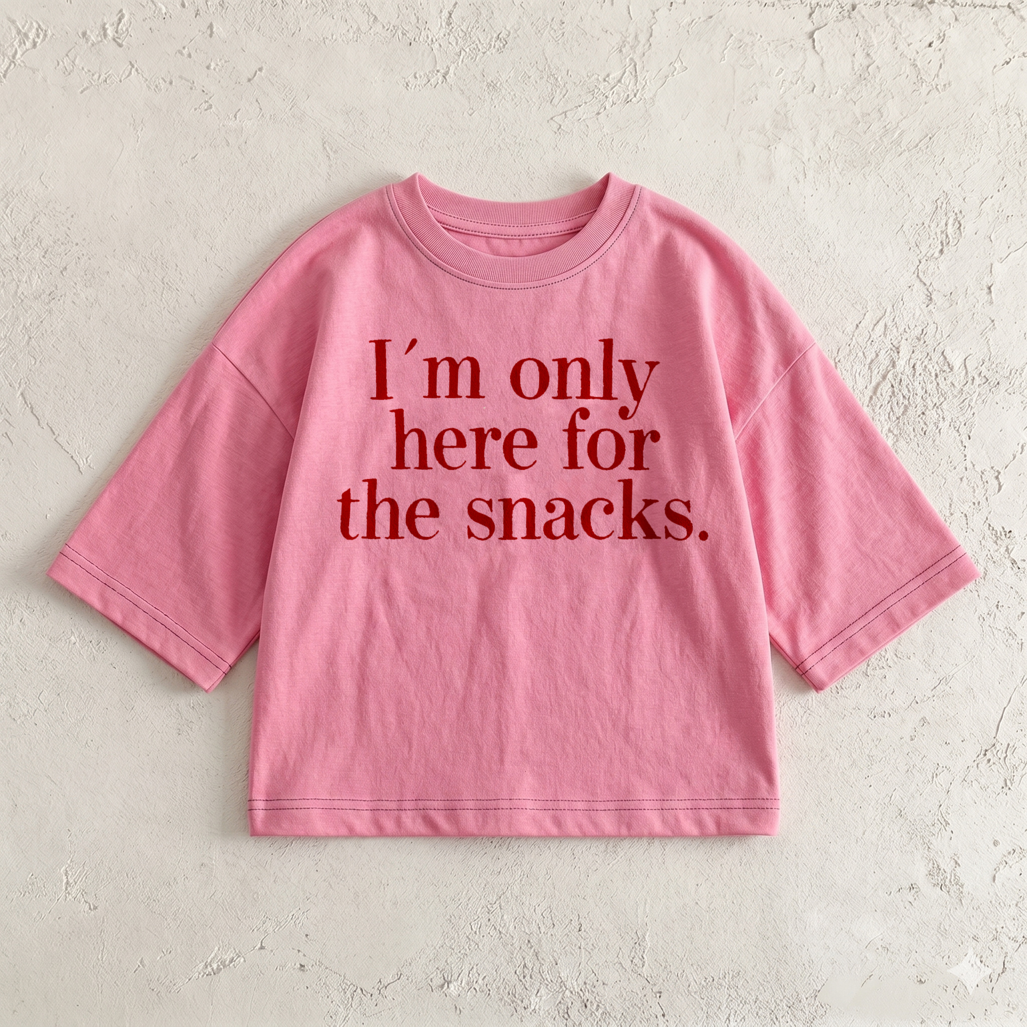 I'M ONLY HERE FOR THE SNACKS Baby & Kids Afternoon Tea Front & Back T-Shirt (6M-12Y)